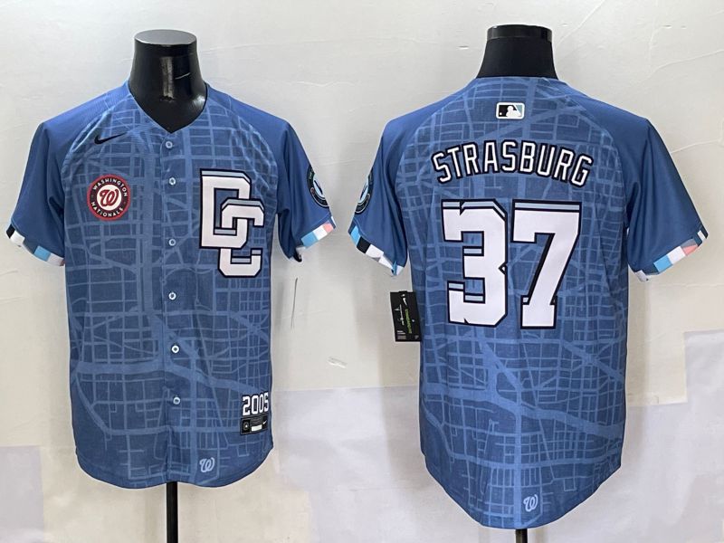Men Washington Nationals #37 Strasburg Blue Joint Name 2025 Nike MLB Jersey style 7->washington nationals->MLB Jersey